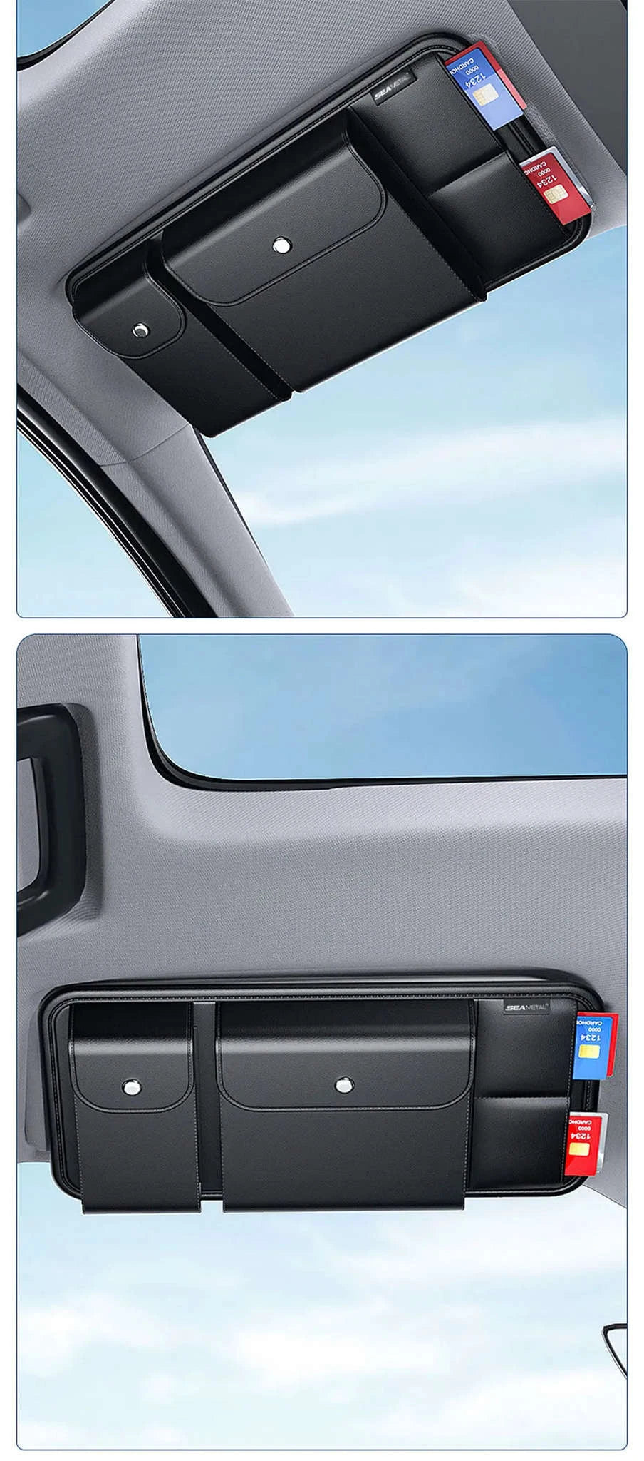 Luxury Car Sun Visor Organizer Multi-Pocket Storage Bag-1pc