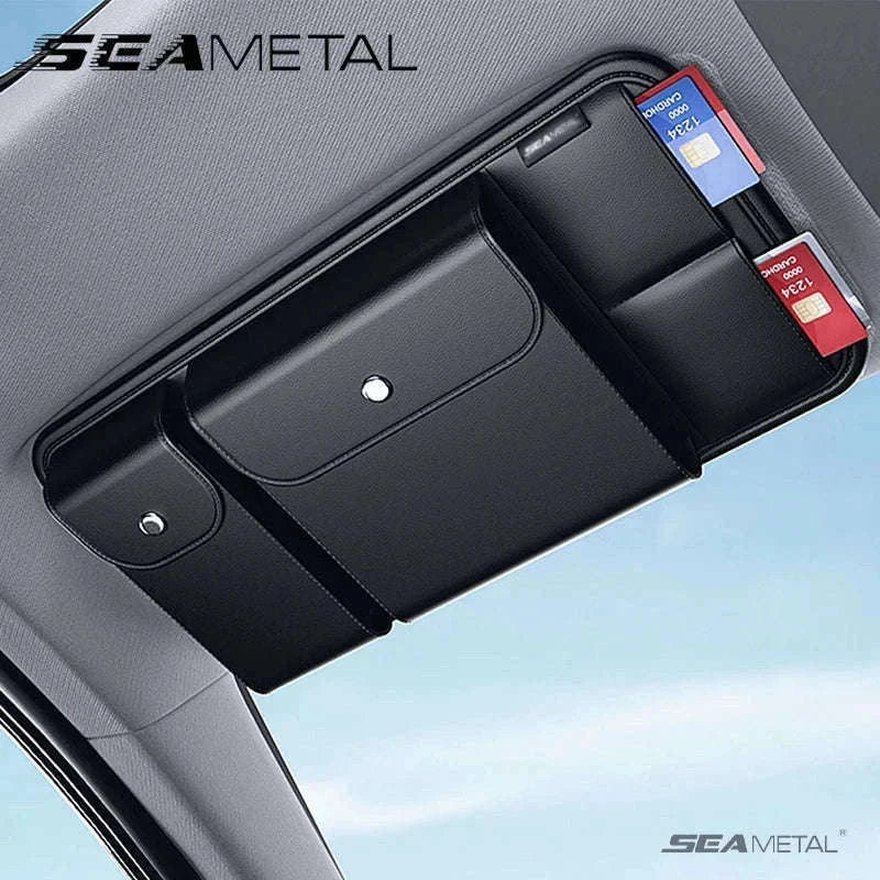 Luxury Car Sun Visor Organizer Multi-Pocket Storage Bag-1pc