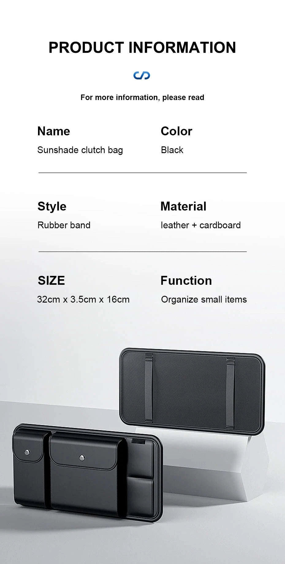 Luxury Car Sun Visor Organizer Multi-Pocket Storage Bag-1pc