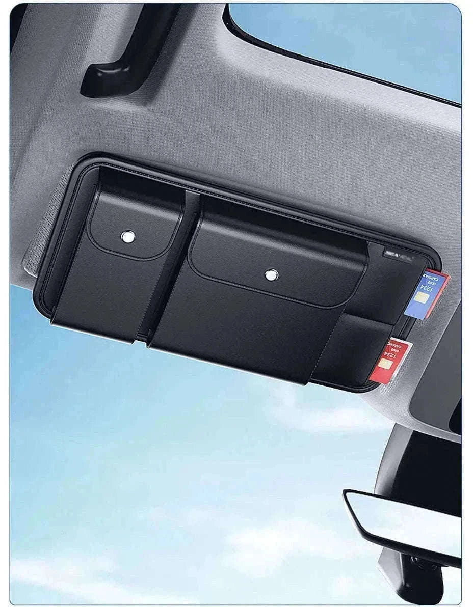 Luxury Car Sun Visor Organizer Multi-Pocket Storage Bag-1pc