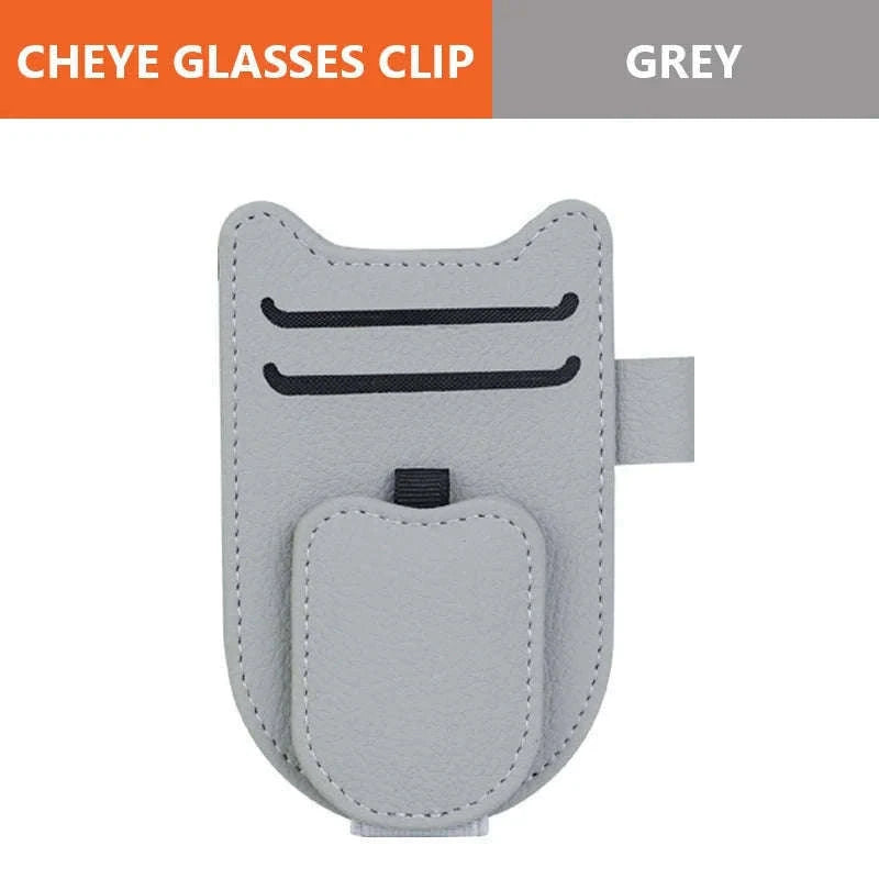 Luxury Car Visor Glasses Clip with Card Holder-White 1pc
