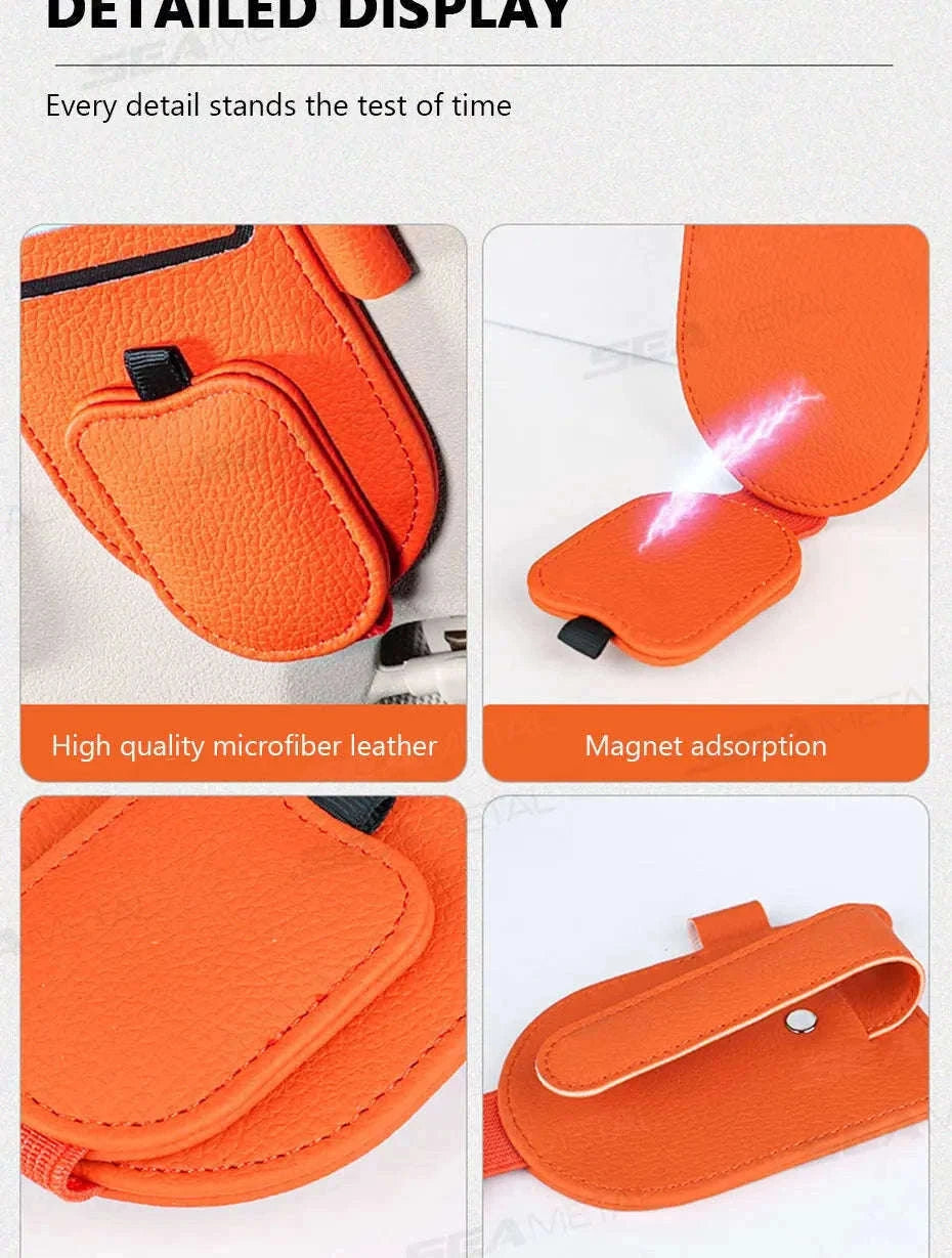 Luxury Car Visor Glasses Clip with Card Holder-White 1pc