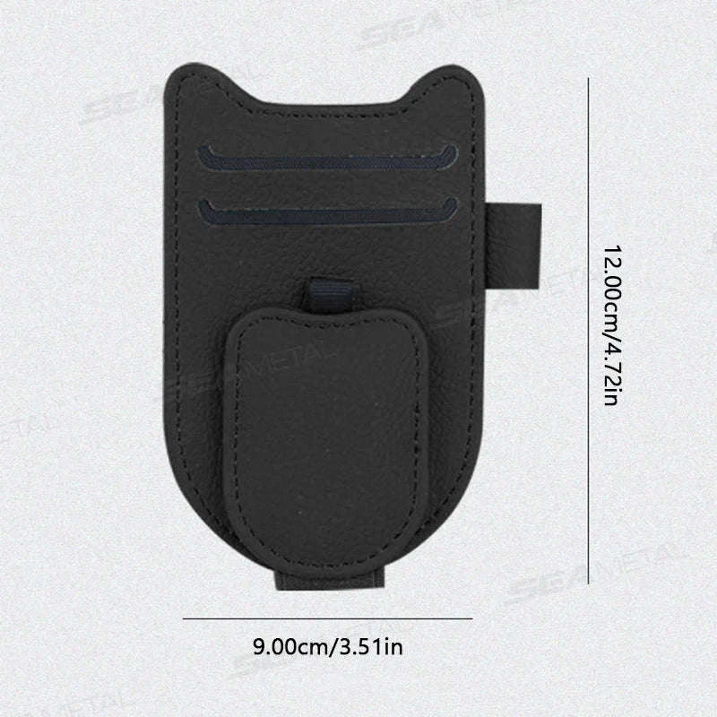Luxury Car Visor Glasses Clip with Card Holder-White 1pc