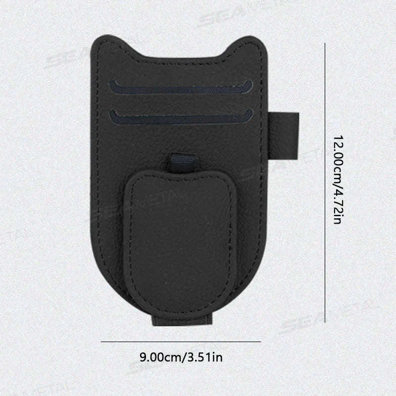 Luxury Car Visor Glasses Clip with Card Holder-White 1pc