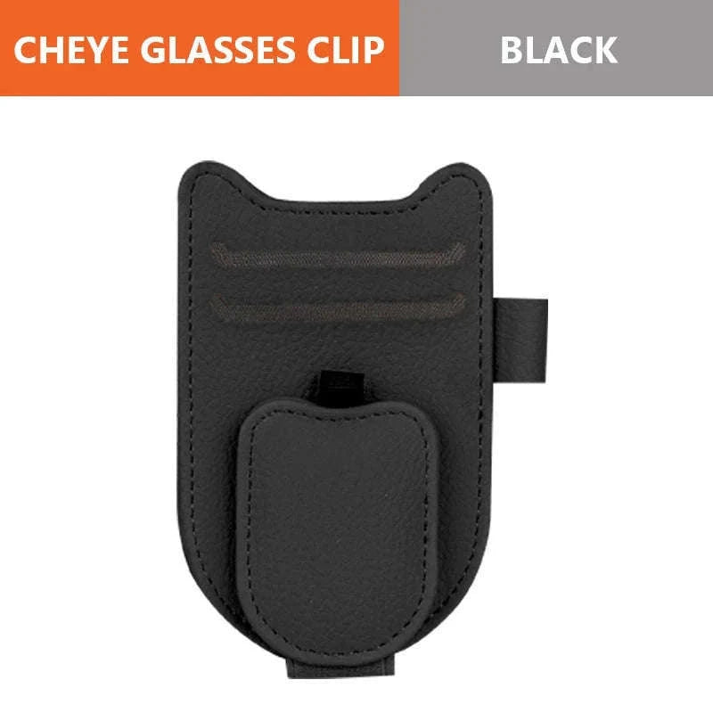 Luxury Car Visor Glasses Clip with Card Holder-White 1pc
