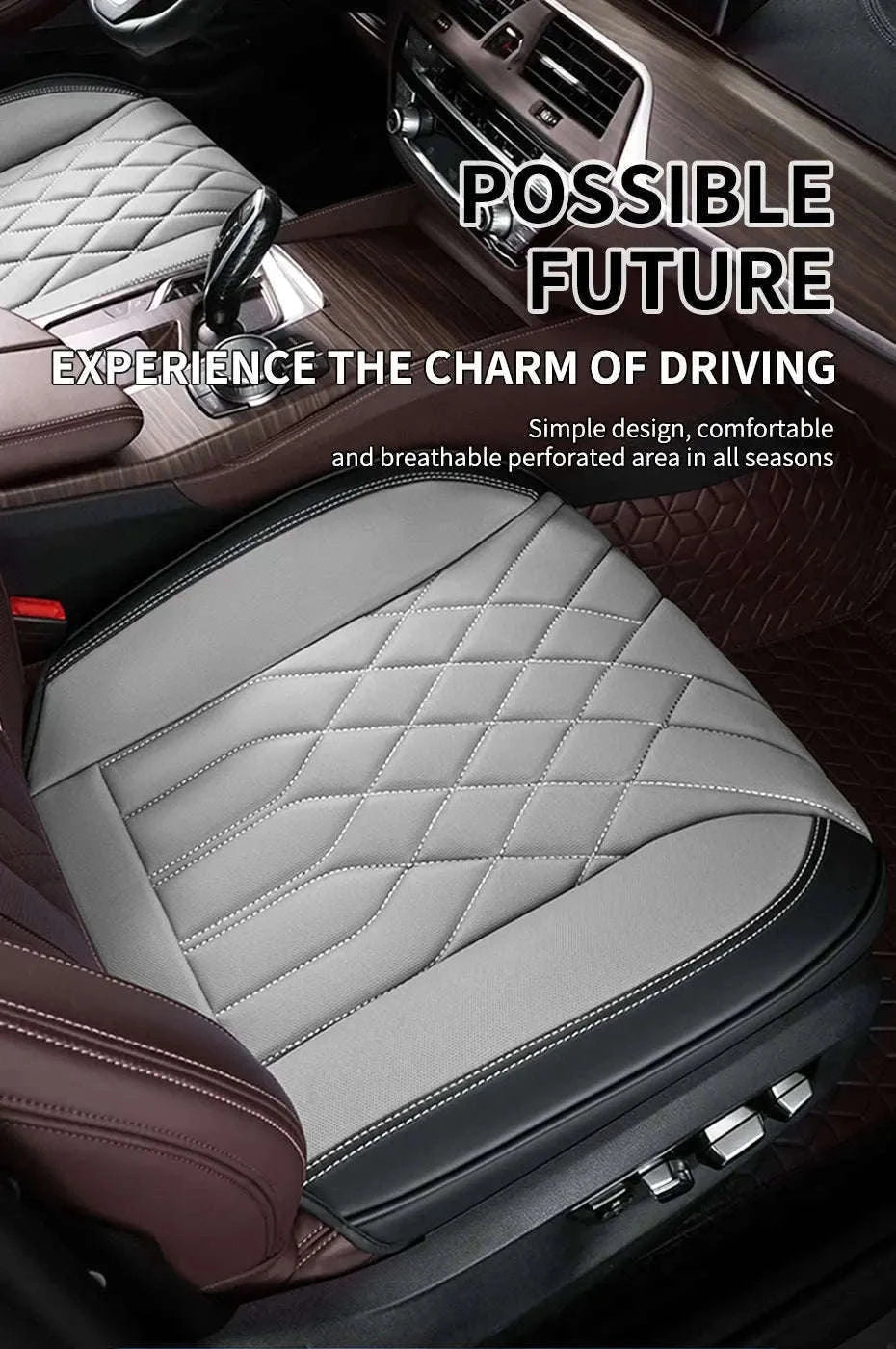 Luxury Full-Wrapped Car Seat Cover-gray rear x1
