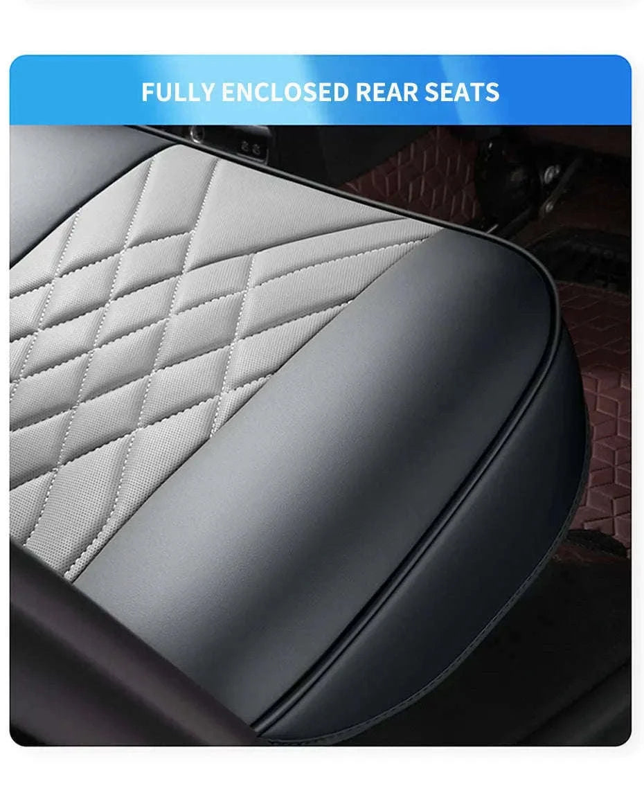 Luxury Full-Wrapped Car Seat Cover-gray rear x1