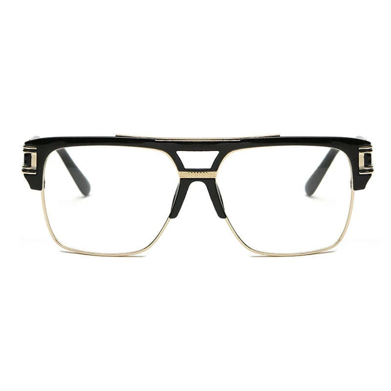 Luxury Oversize Square Glasses Frame with Clear Anti‑Blue Light Lenses-C5 Clear Frame Clear