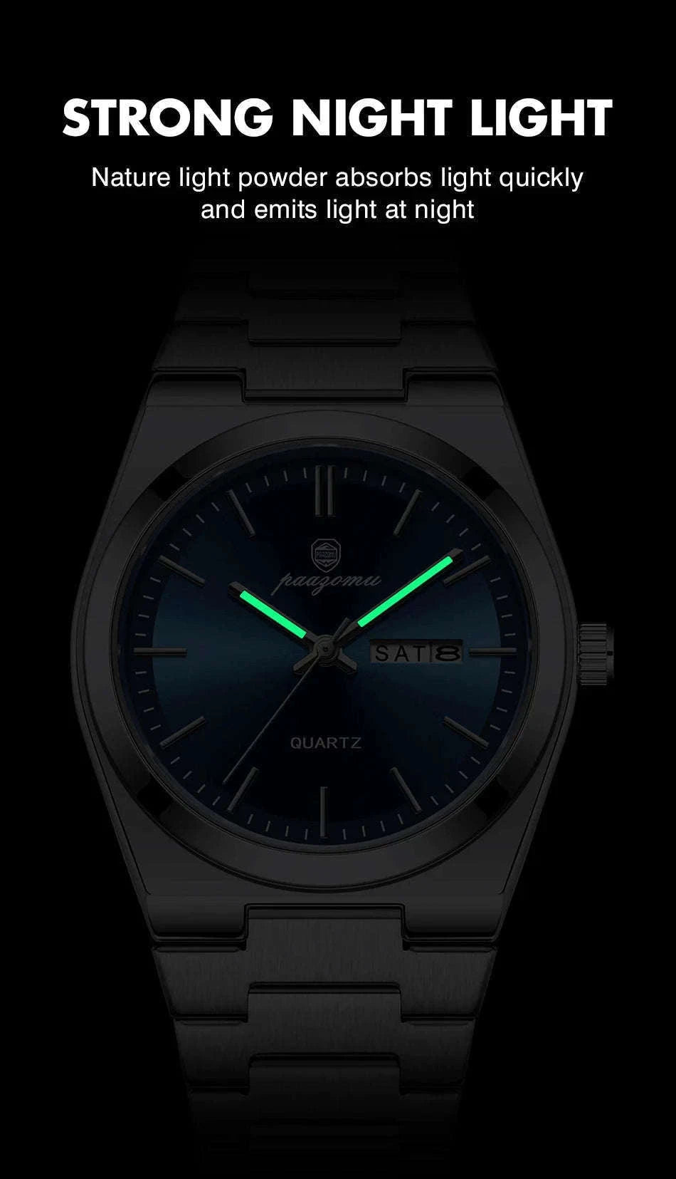 Luxury Sport Quartz Watch for Men with Luminous Dial-Gold Gold