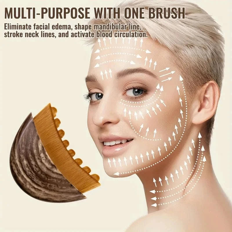 Lymphatic Facial Brush for Gua Sha Eye, Neck & Deep Clean-Dark Khaki / United States