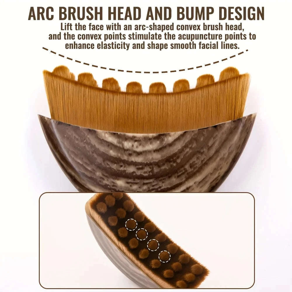 Lymphatic Facial Brush for Gua Sha Eye, Neck & Deep Clean-Dark Khaki / United States