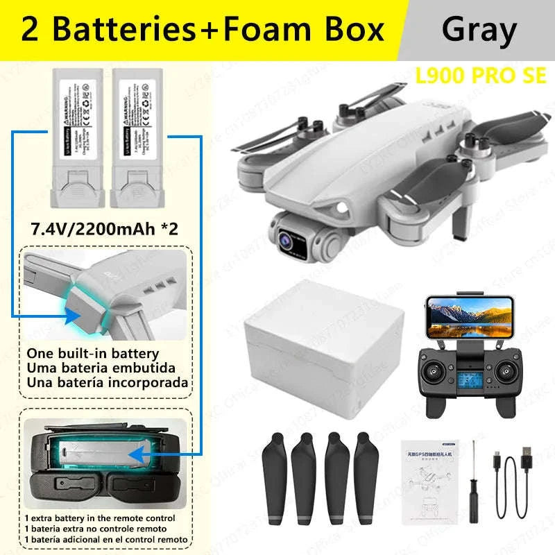 LYZRC L900 PRO SE Brushless GPS 4K Drone-SE Black 2 BATT FB