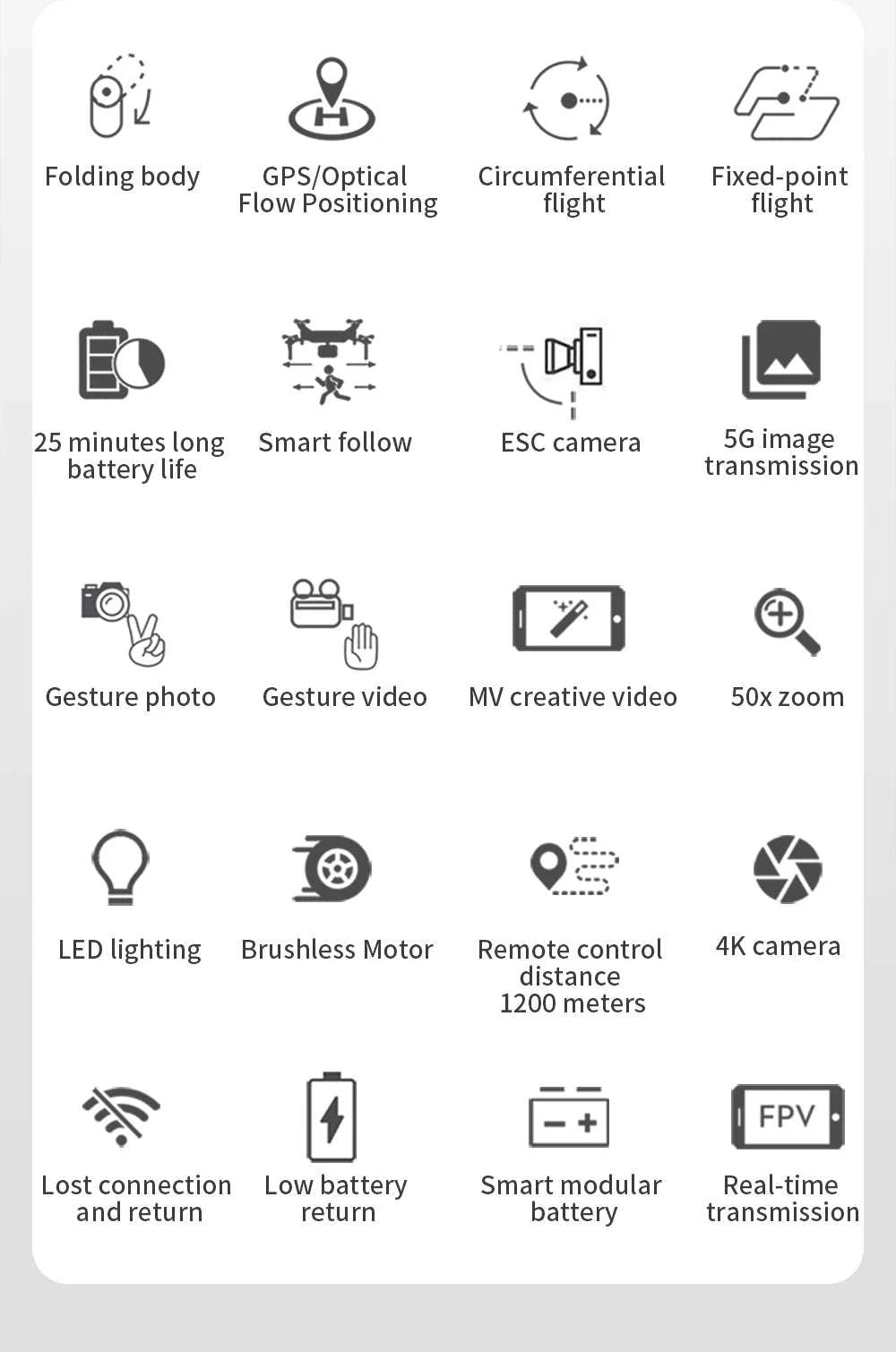 LYZRC L900 PRO SE Brushless GPS 4K Drone-SE Black 2 BATT FB