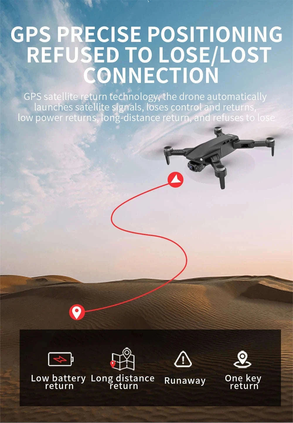 LYZRC L900 PRO SE GPS 4K Brushless Foldable Drone-SE Black 2 BATT FB
