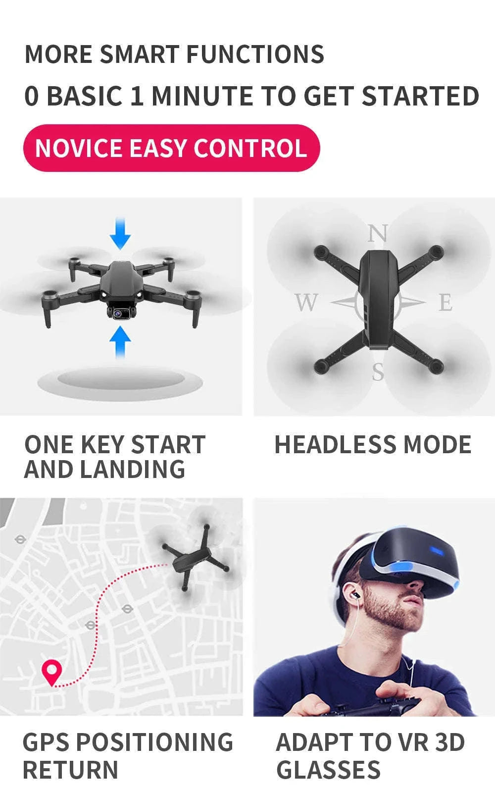 LYZRC L900 PRO SE GPS 4K Brushless Foldable Drone-SE Black 2 BATT FB