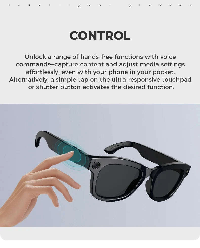 M01 Smart Glasses with Camera and AI Translation-WHITE