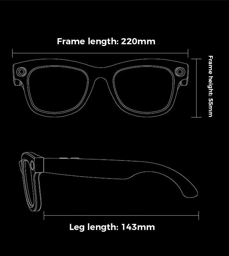 M01 Smart Glasses with Camera and AI Translation-WHITE