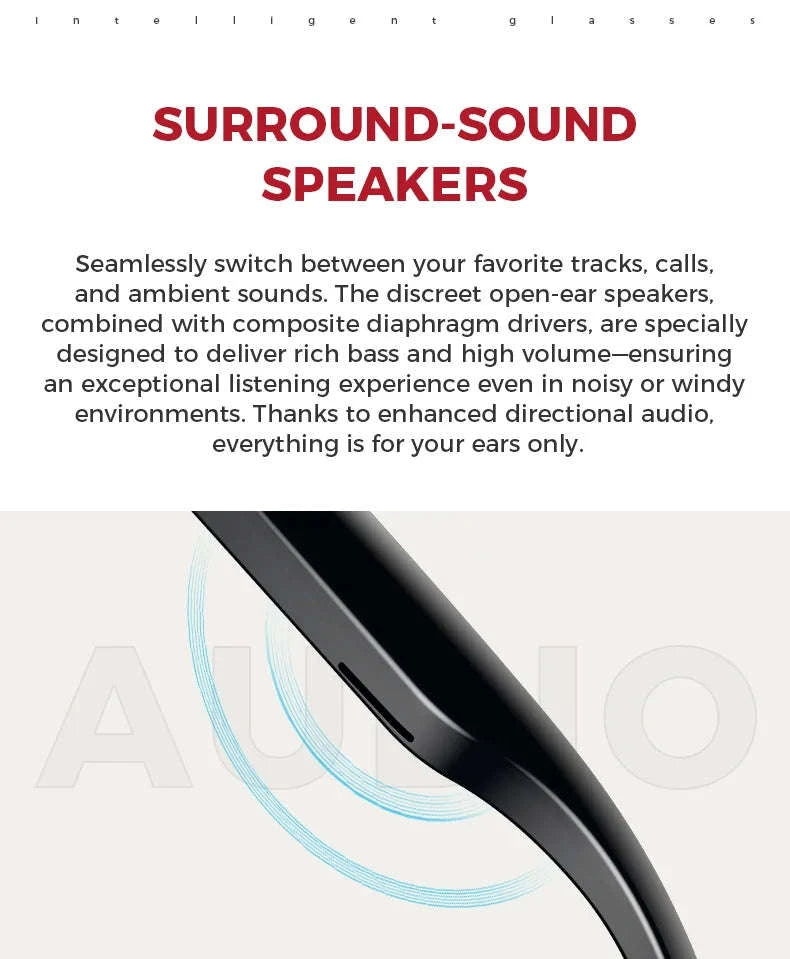 M01 Smart Glasses with Camera and AI Translation-WHITE