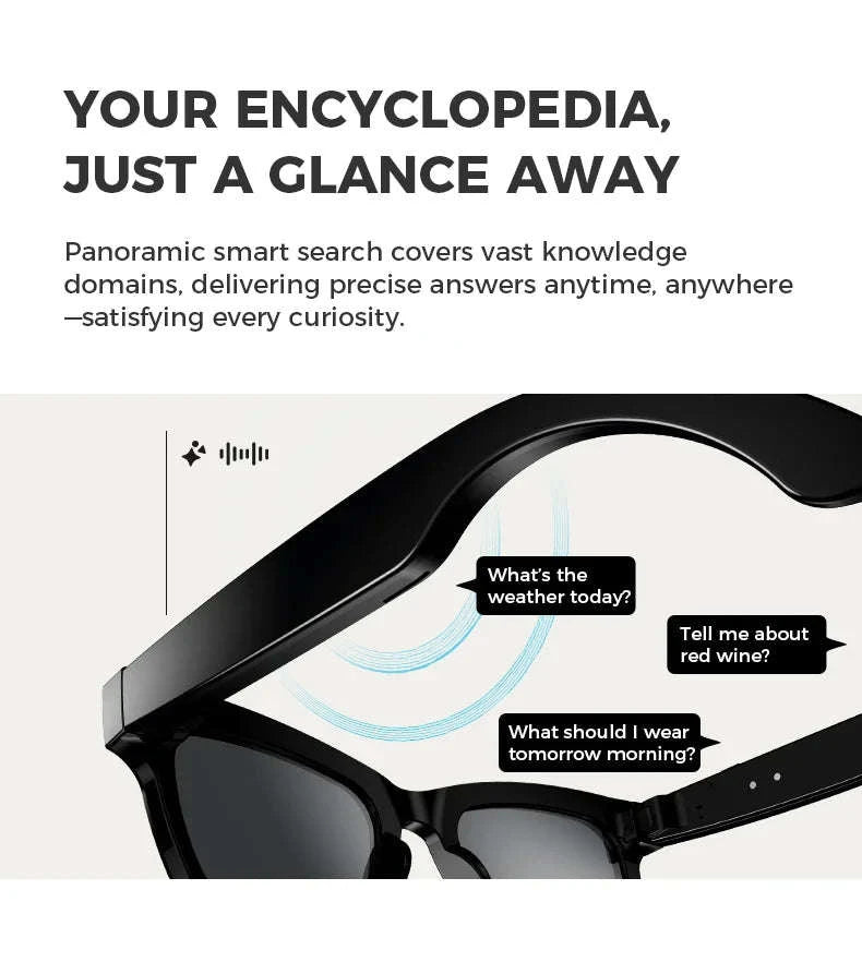 M01 Smart Glasses with Camera and AI Translation-WHITE