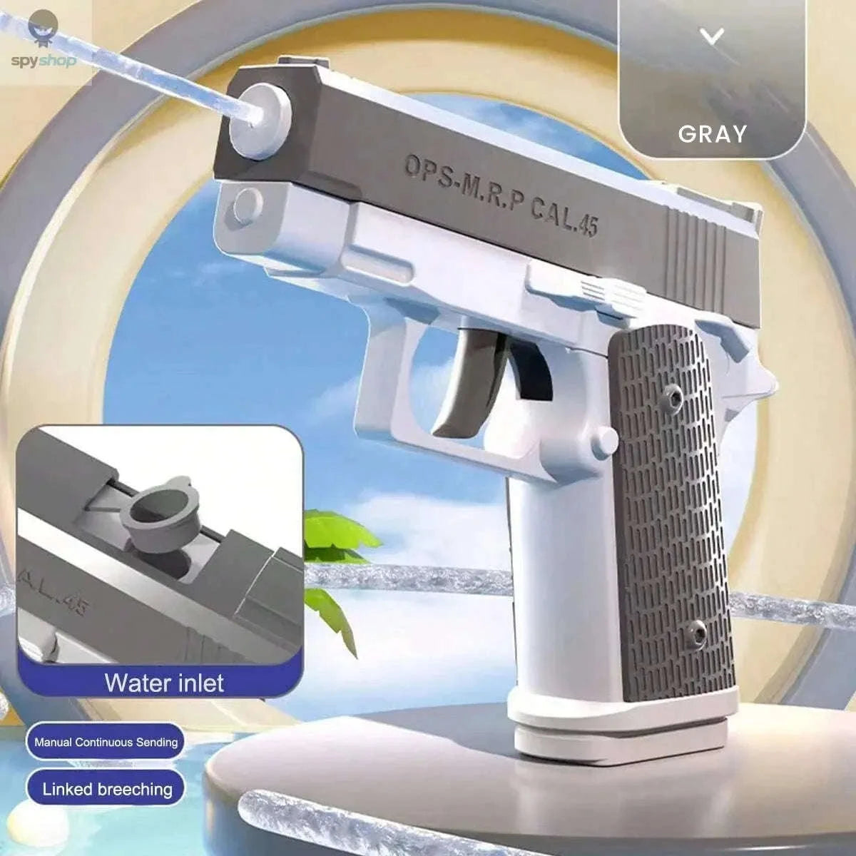 M1911 Water Blaster Pistol – High‑Energy Pump Action Toy for Kids & Adults-Gray