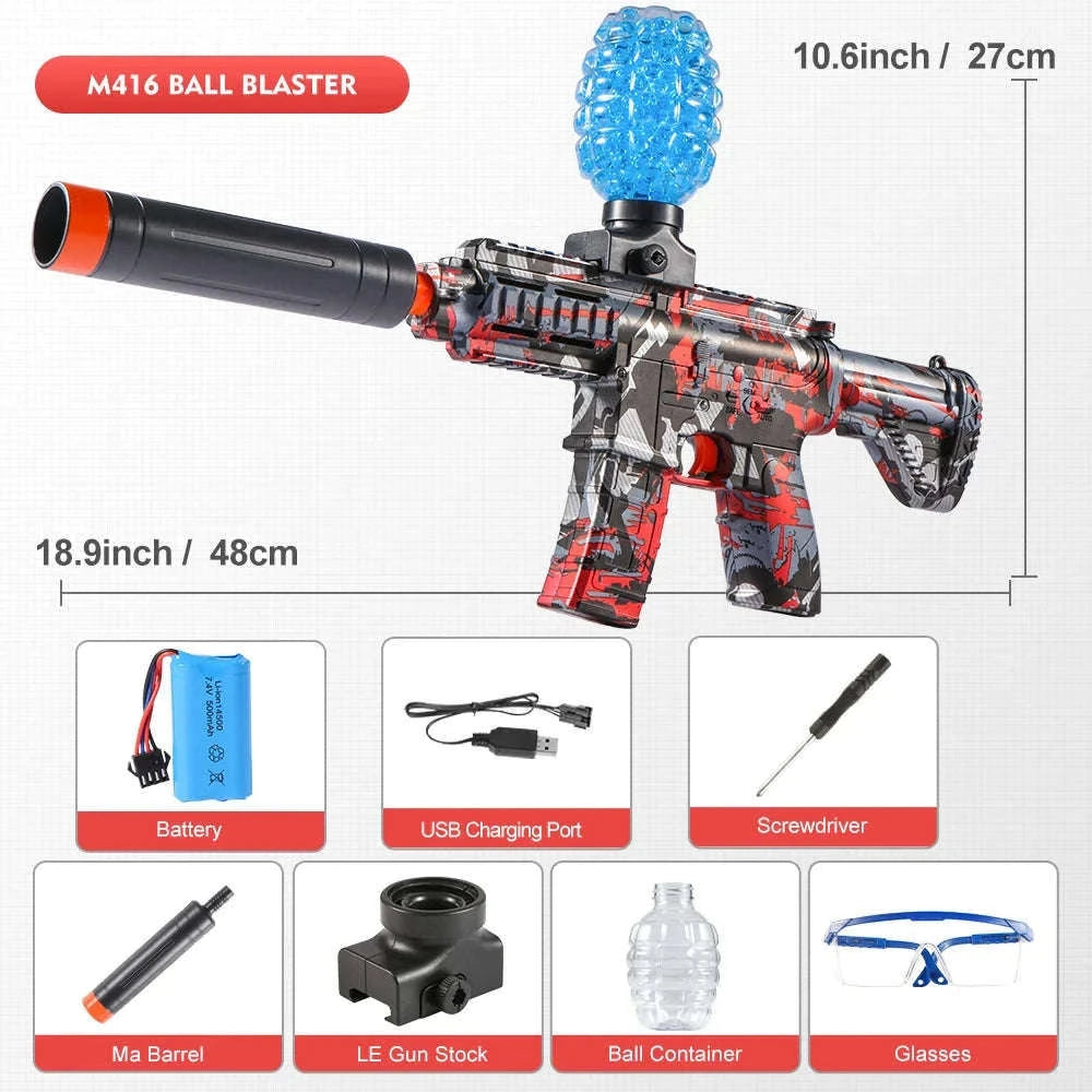 M416 Electric Ball Blaster Toy Gun with Foam Ball Action-green