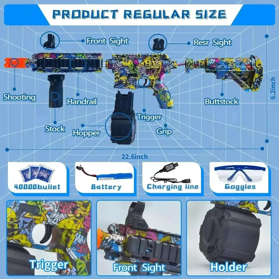 M416 Electric Gel Ball Blaster Gun-yellow Pure electric