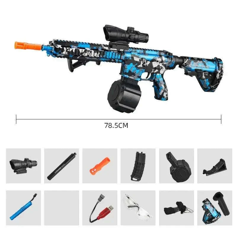 M416 Gel Ball Blaster with Dual Magazines and Safety Gear-M416-Red