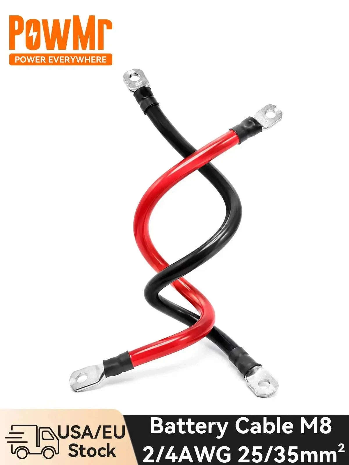 M8 Battery Cable 2 AWG or 4 AWG with 5/16 Lugs-4AWG M8 0.9Meter 3ft / Germany
