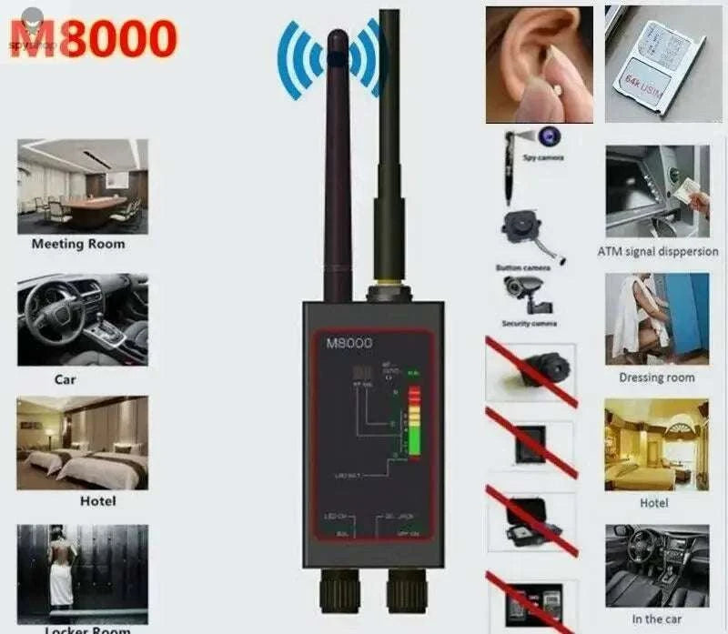 M8000 RF Bug Detector – Professional Anti-Signal Privacy Scanner-