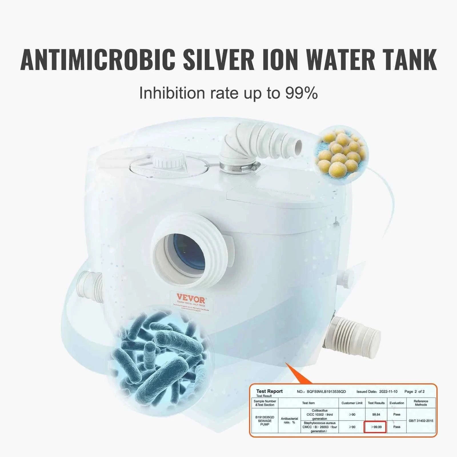 Macerator Sewerage Sump Pump with 3 Water Inlets and Check Valve-United States / 1200W