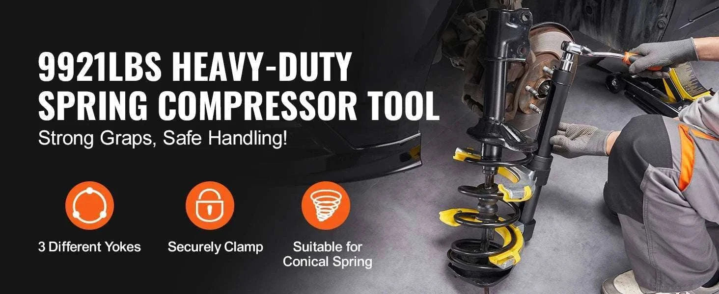 MacPherson Strut Spring Compressor Kit with 3 Interchangeable Yokes-CZECH REPUBLIC