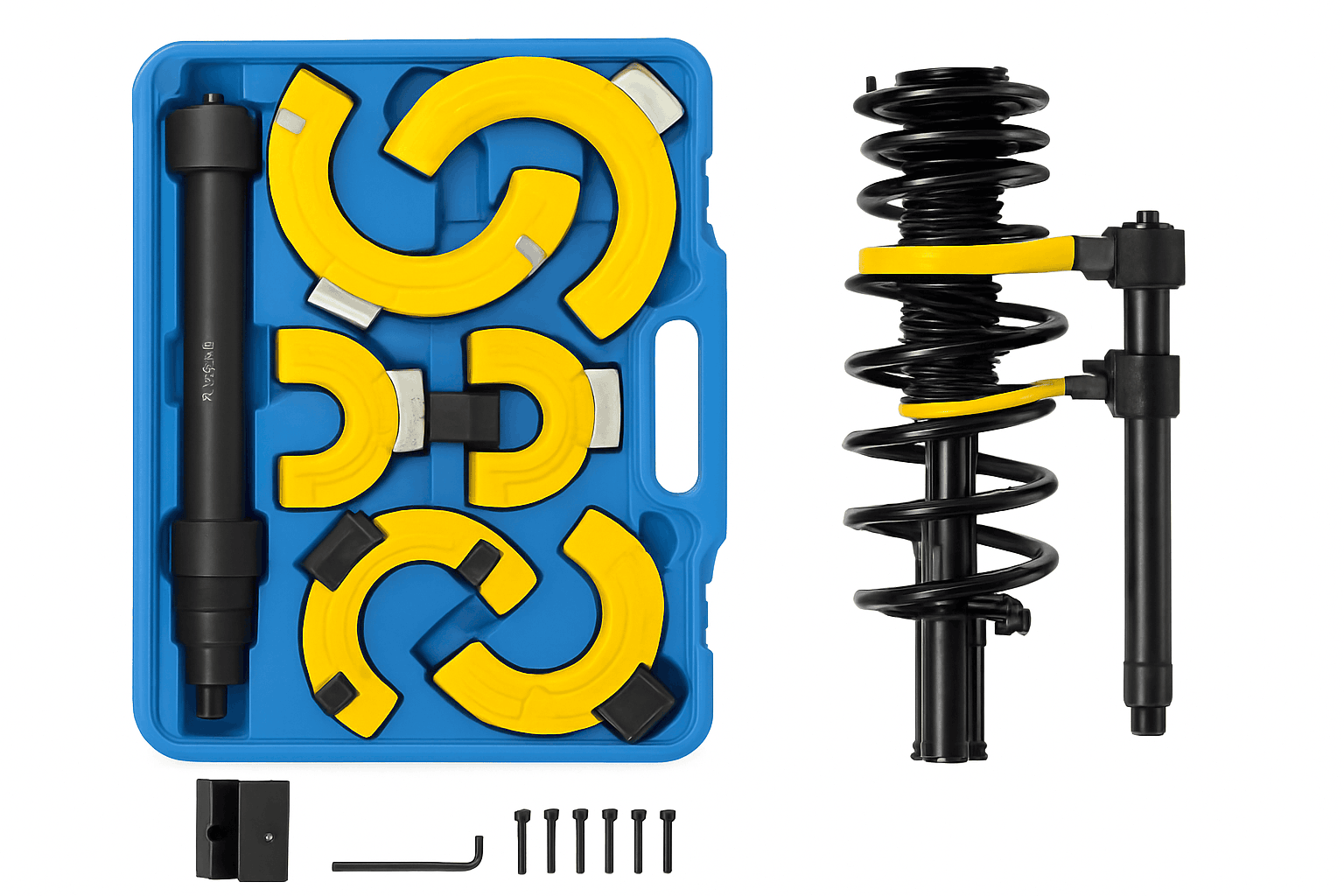 MacPherson Strut Spring Compressor Kit with 3 Interchangeable Yokes-United States