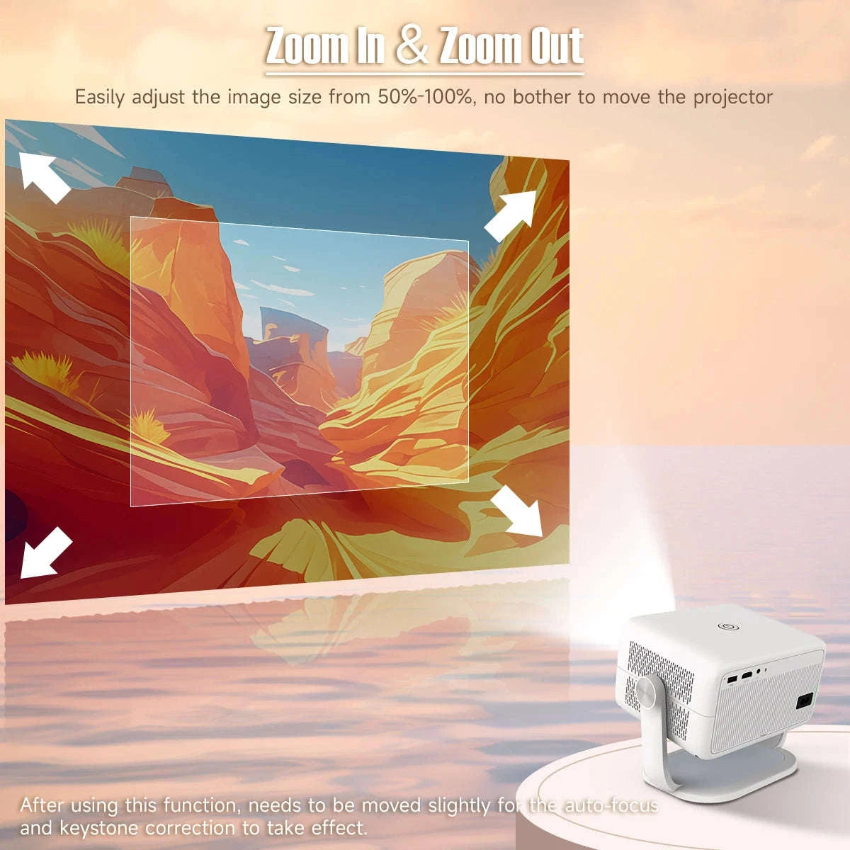 Magcubic 650ANSI L018 8K Portable Projector-White / AU Plug