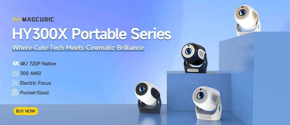 Magcubic HY300 Pro 4K Android 11 Portable Projector-HY300-Grey / EU Plug / france