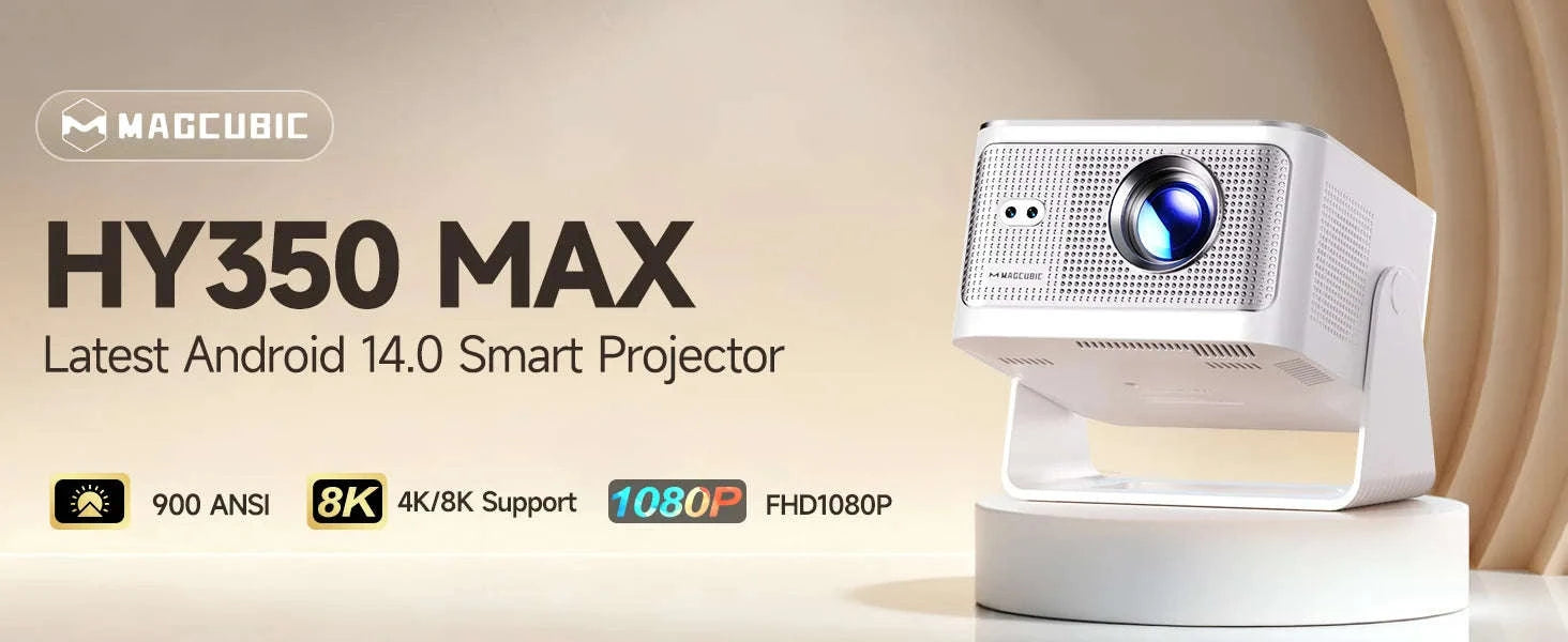MAGCUBIC HY300 PRO 8K Android Projector-HY300 Pro-White / AU Plug