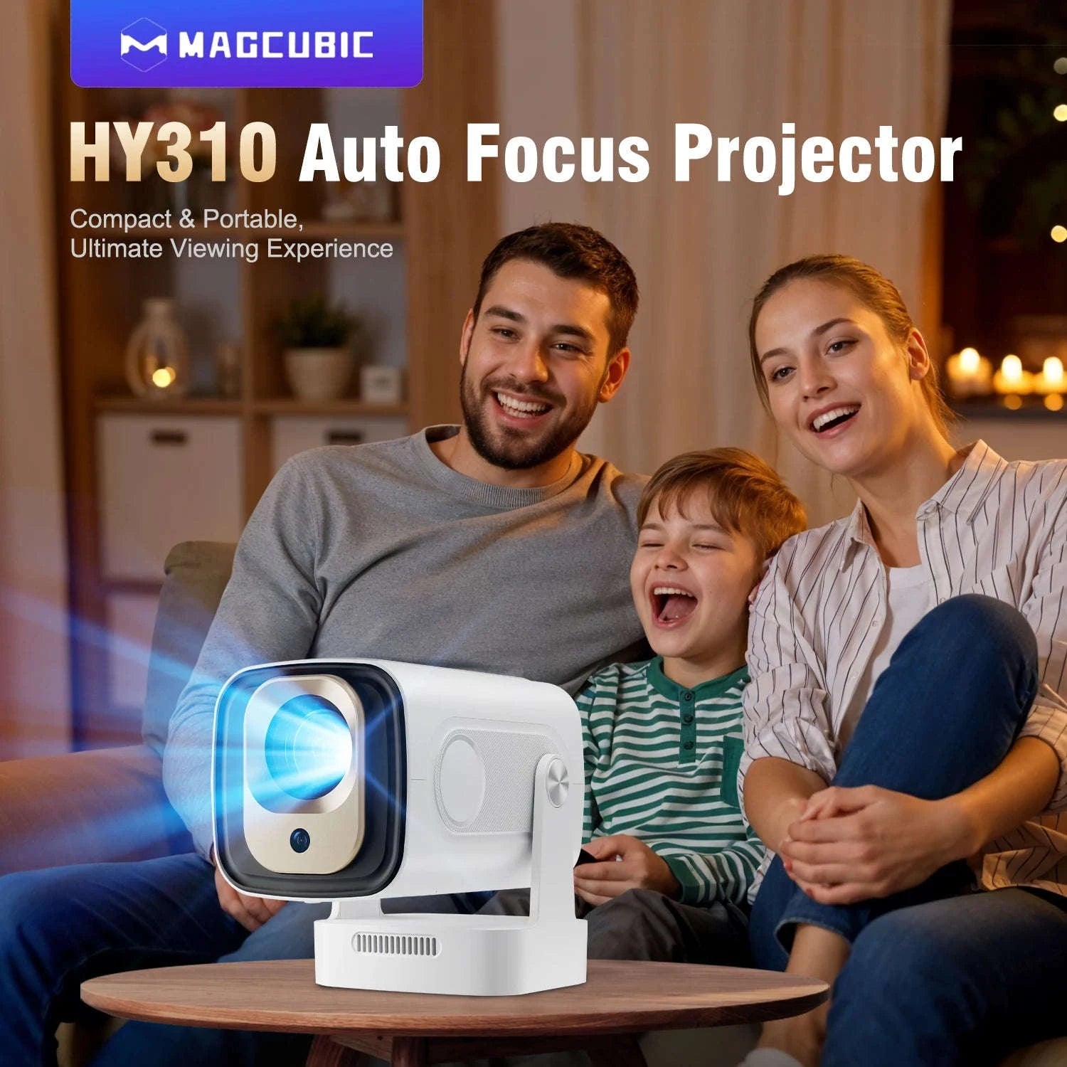 Magcubic HY310 Auto Focus Projector 1080P with 4K Support-HY310 White / EU Plug / Poland
