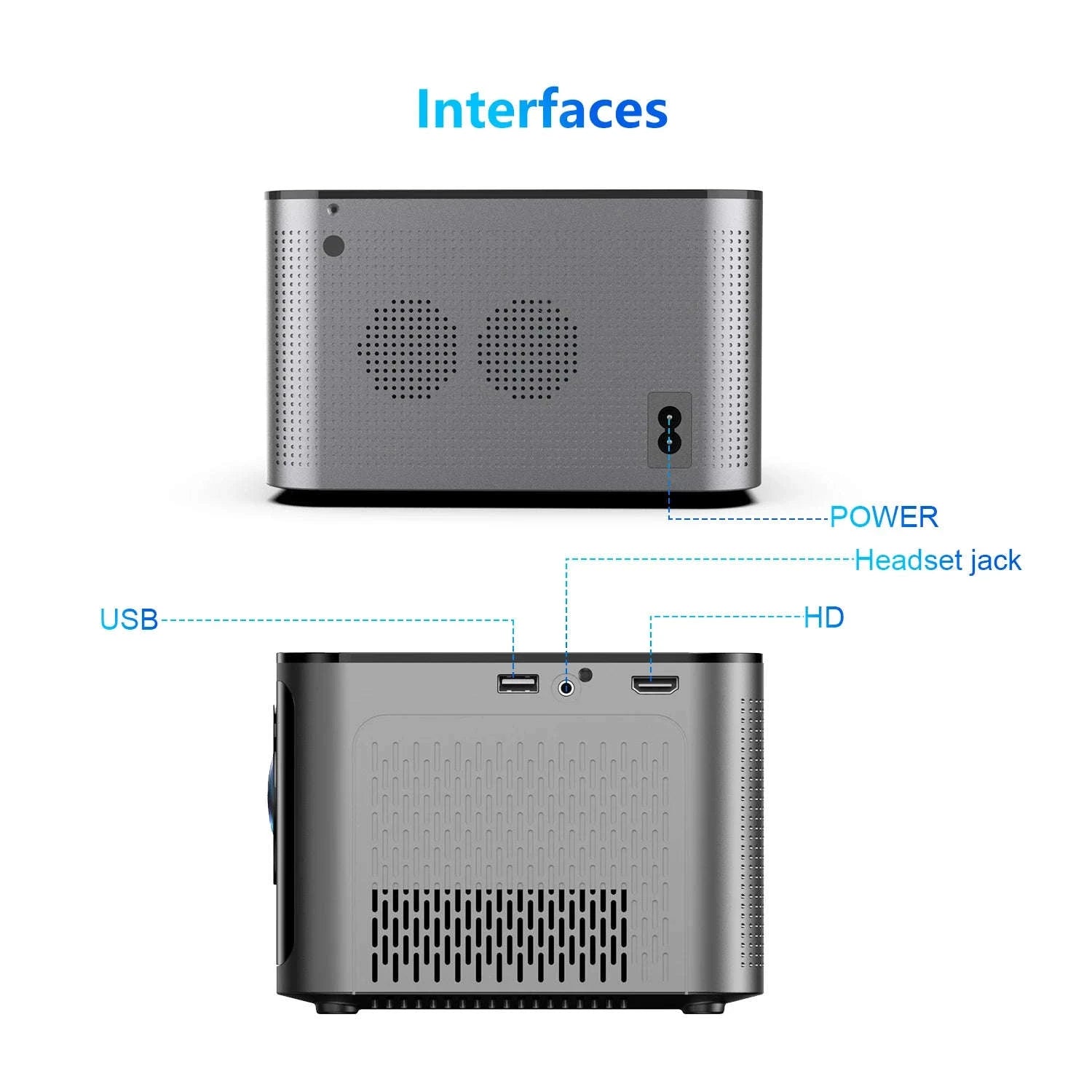 Magcubic HY350 Pro 580ANSI Auto Focus 4K Android Projector-HY350-Black-Upgrated / UK Plug