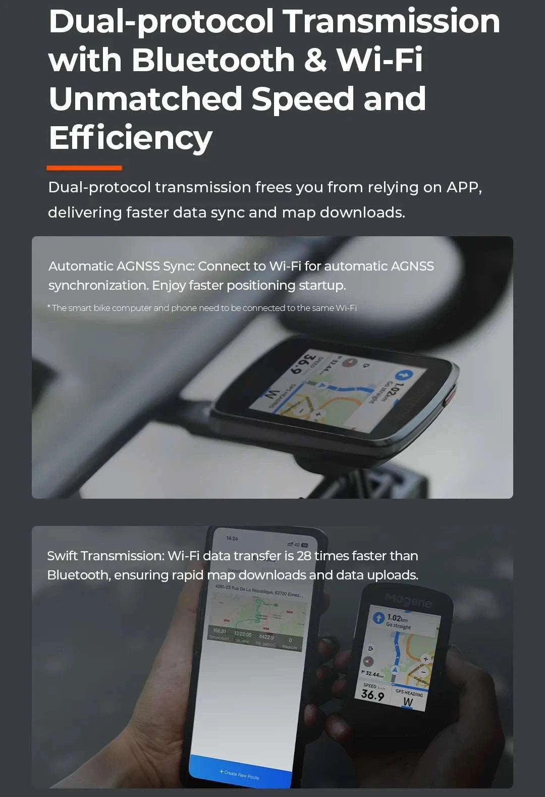 Magene C606V2 GPS Bike Computer with 2.8" Touchscreen Navigation-C606V2 / United States