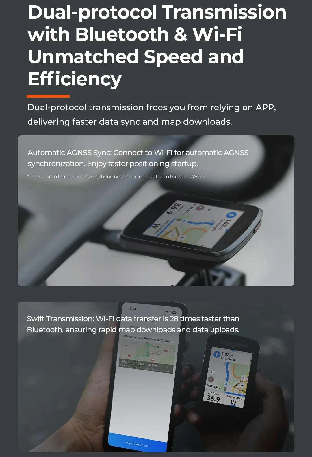 Magene C606V2 GPS Bike Computer with 2.8" Touchscreen Navigation-C606V2 / United States