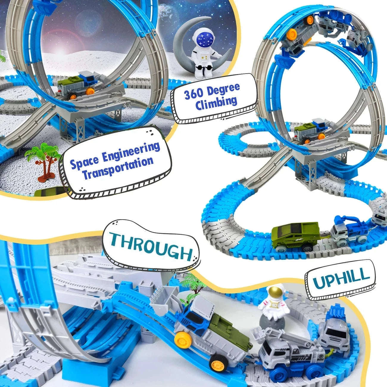 Magic Climbing Car Track Set for Creative Racing Play--185pcs-track set