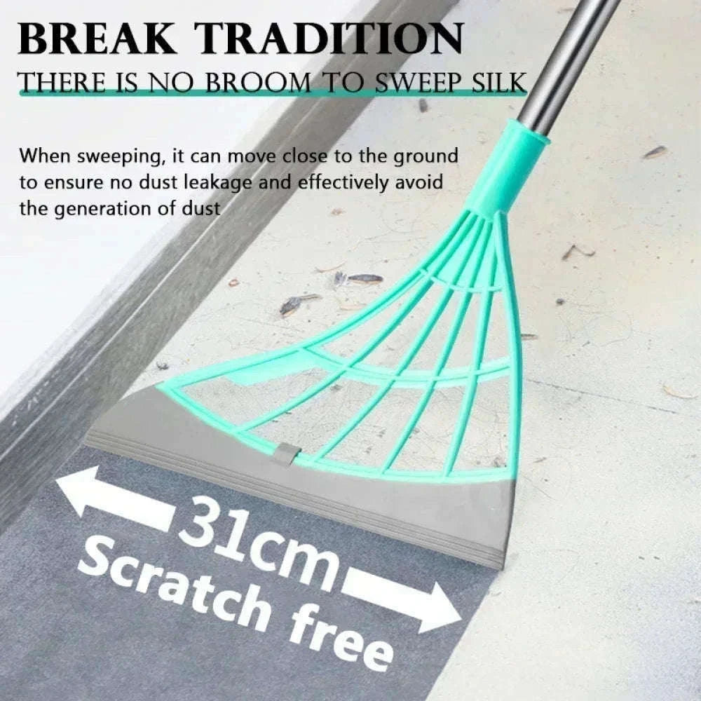 Magic Rubber Broom Silicone Mop & Floor Squeegee-Blue 1PC