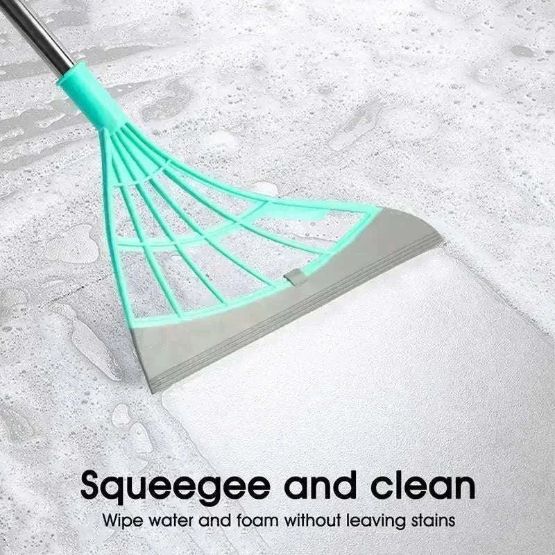 Magic Rubber Broom Silicone Mop & Floor Squeegee-Blue 1PC