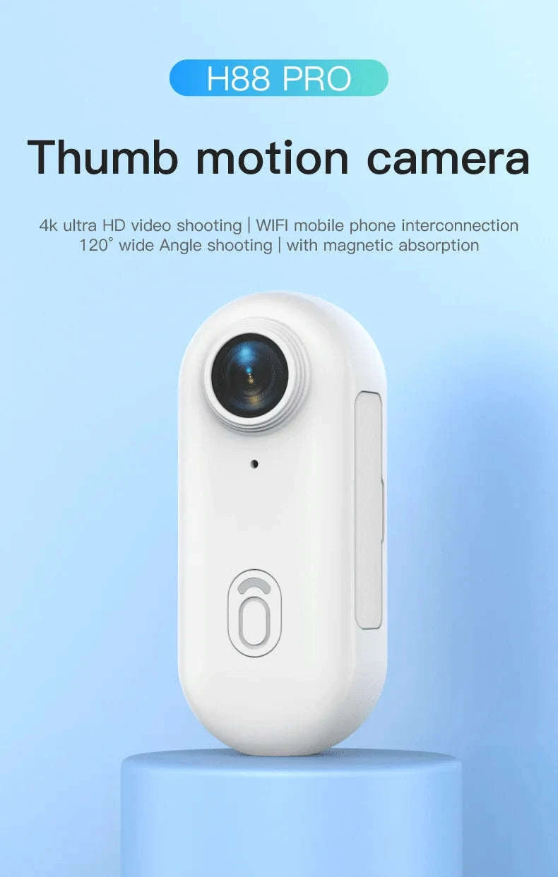 Magnetic 4K Mini Action Camera with WiFi and Waterproof Case-UHD Pro 4K (White) / NO TF Card / China Mainland