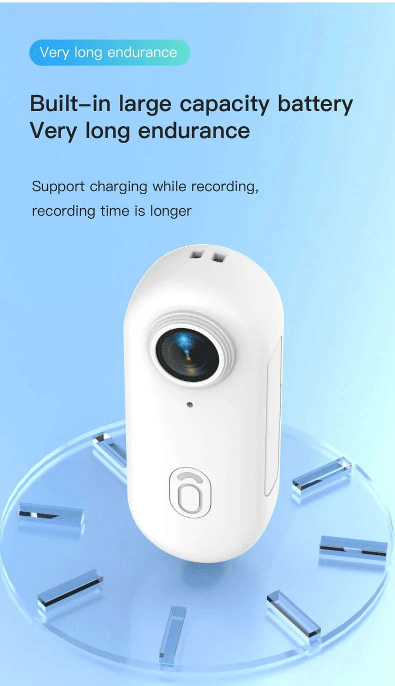 Magnetic 4K Mini Action Camera with WiFi and Waterproof Case-UHD Pro 4K (White) / NO TF Card / China Mainland