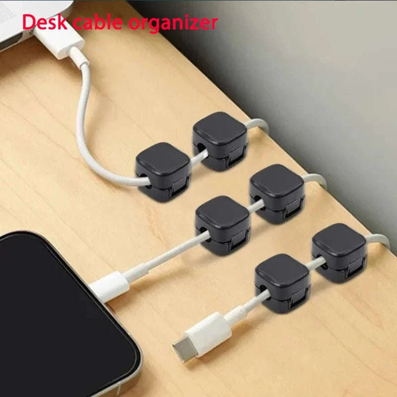 Magnetic Cable Clip Organizer (6‑Pack)-1PCS Black