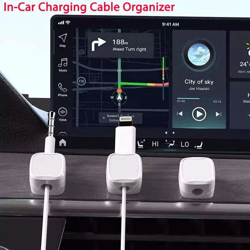 Magnetic Cable Clip Organizer 6-Pack for Neat Cord Control-1PCS Black