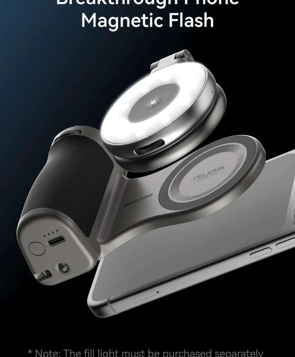 Magnetic Camera Grip with Bluetooth Shutter & Zoom Dial for iPhone-Black Imaging Grip