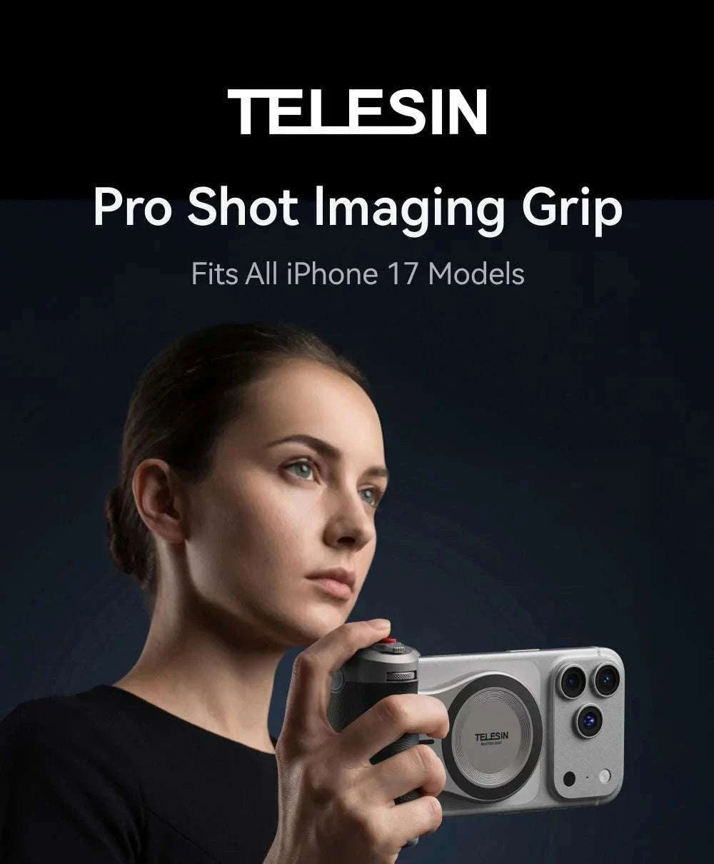 Magnetic Camera Grip with Bluetooth Shutter & Zoom Dial for iPhone-Black Imaging Grip
