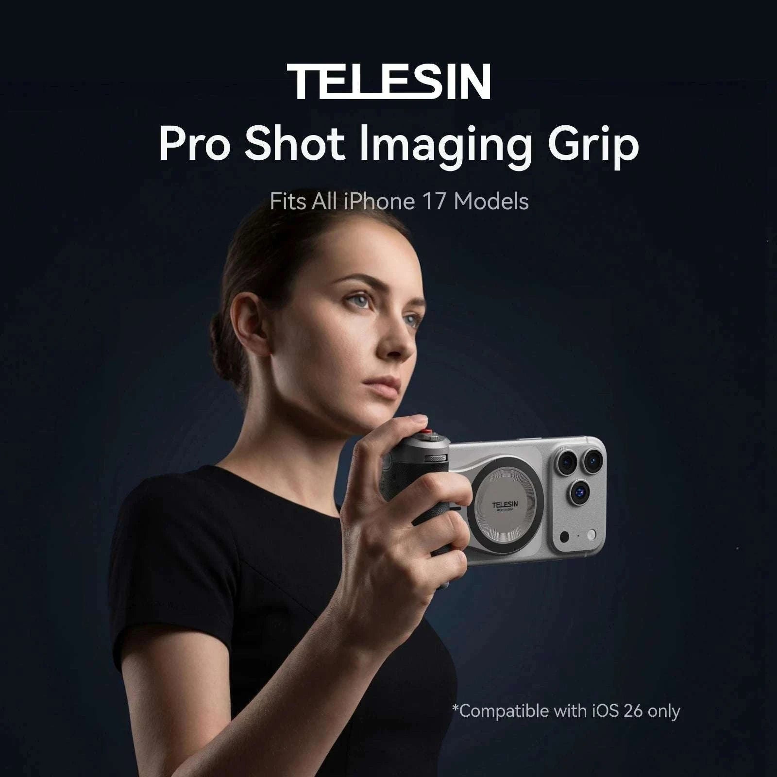 Magnetic Camera Grip with Bluetooth Shutter & Zoom Dial for iPhone-Black Imaging Grip