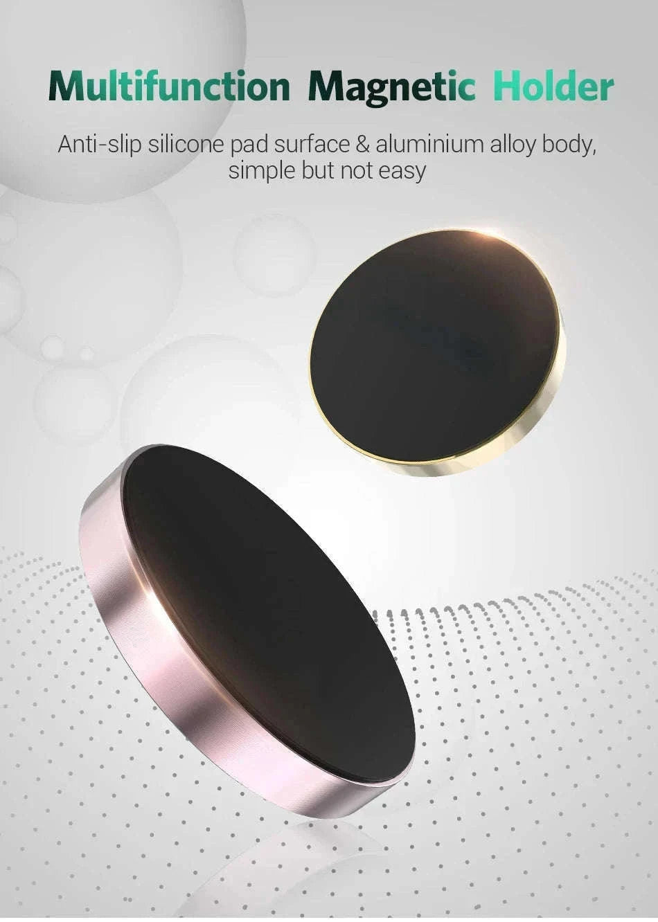 Magnetic Car Phone Holder for Easy Dashboard Mounting-2Pcs Black